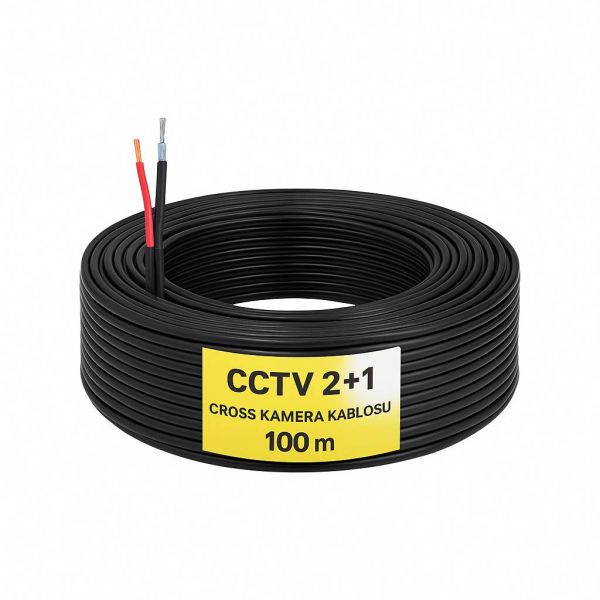 კაბელი CCTV 2+1 (2X0.50) CROSS KAMERA KABLOSU 100 LUK